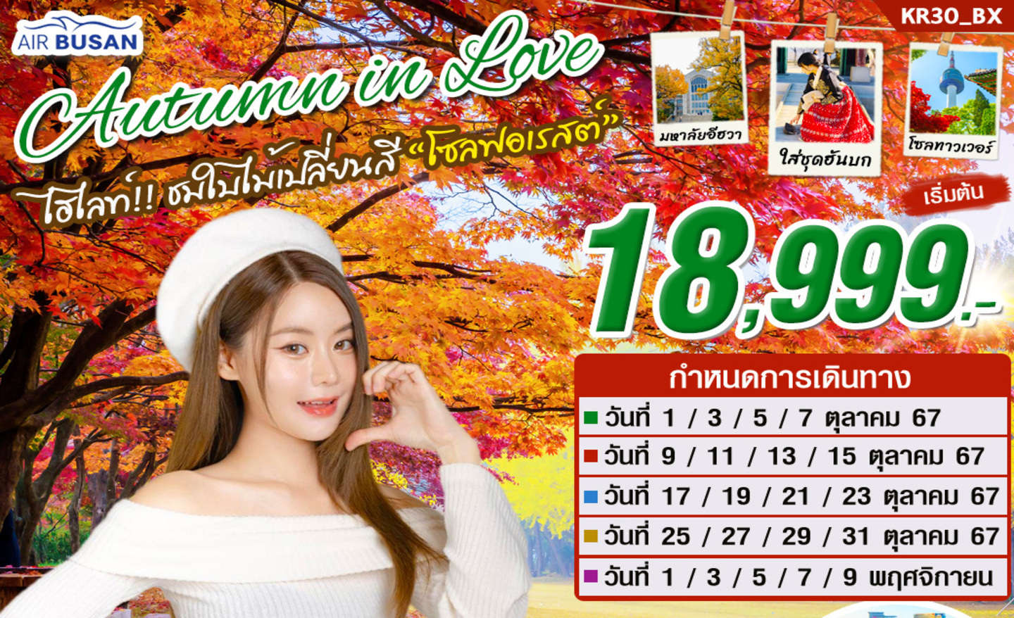 ทัวร์เกาหลี Autumn In Love (ต.ค.-พ.ย.67)